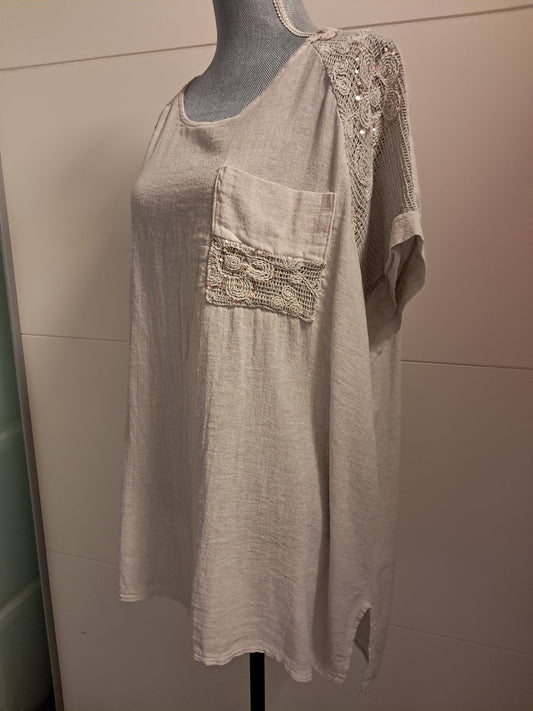 Traum Pailetten Netz T-Shirt bis 46/48 tragbar