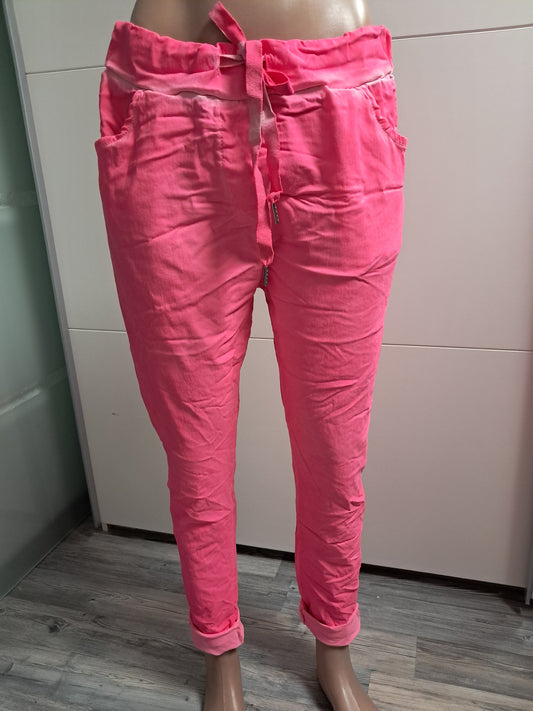 Stretch Sommerhose mit Rundum Gummizug bis Gr. 36/38 tragbar