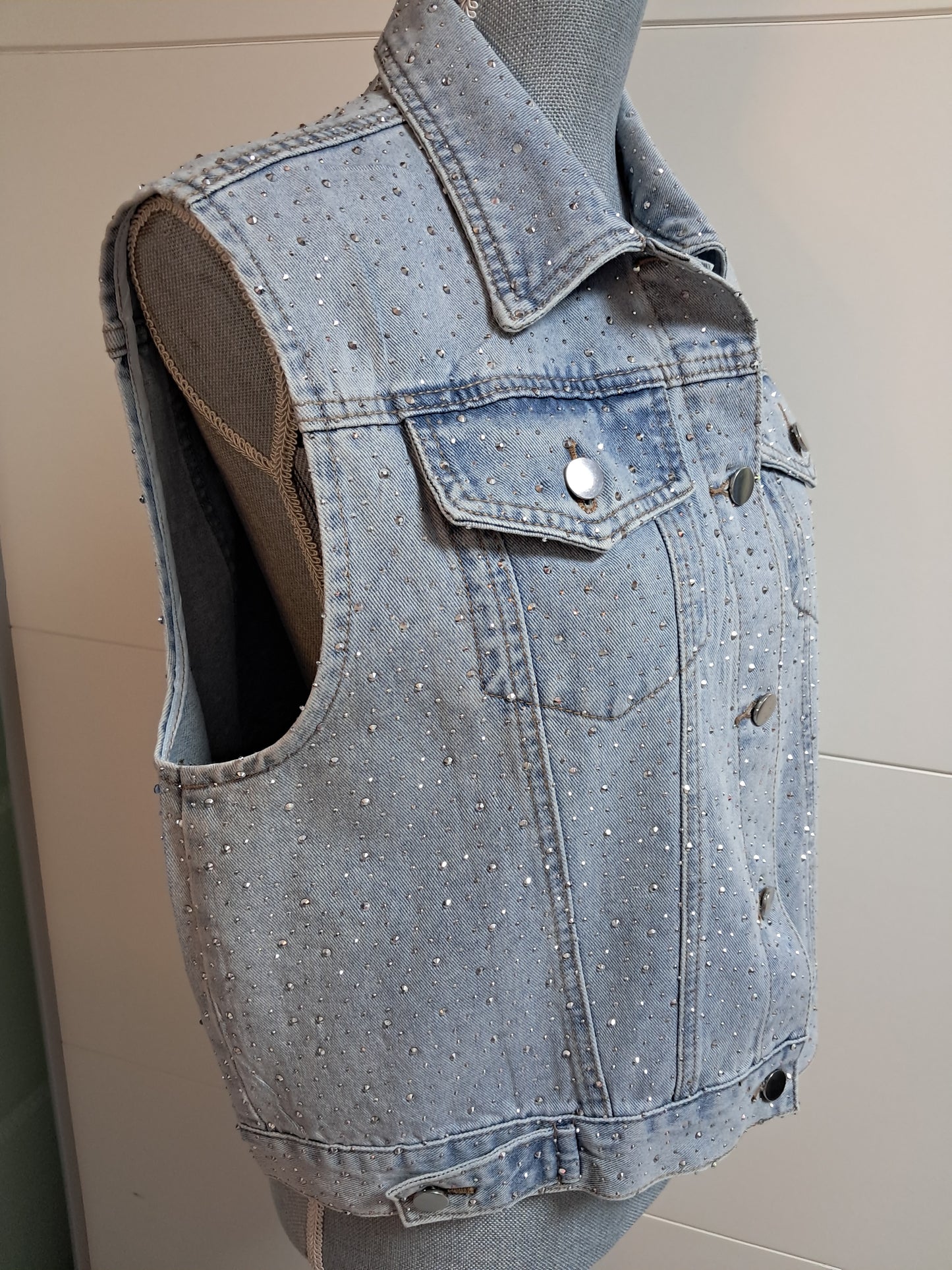 Jeans Glitzer Weste bis 42 tragbar