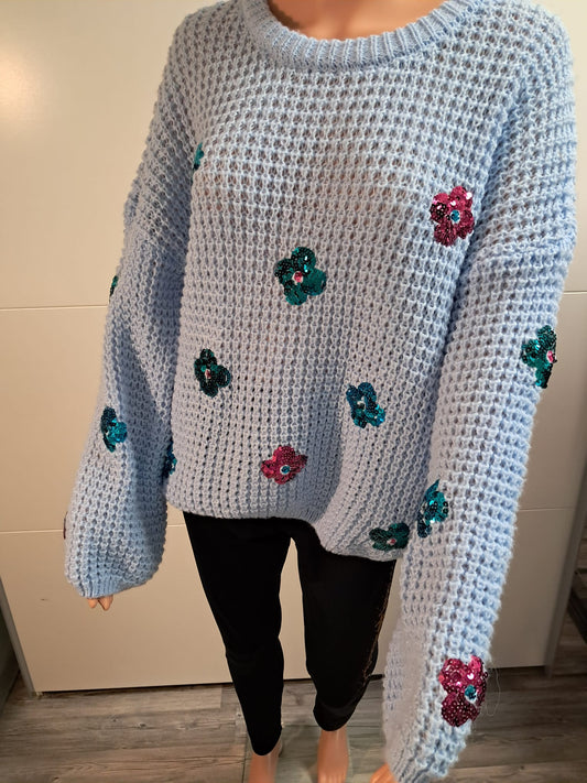 Grob Strick Pullover mit Pailletten