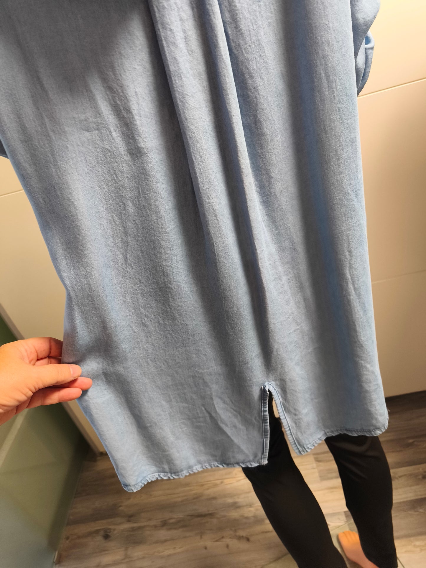 Leichtes Long Jeans Optik Hemd