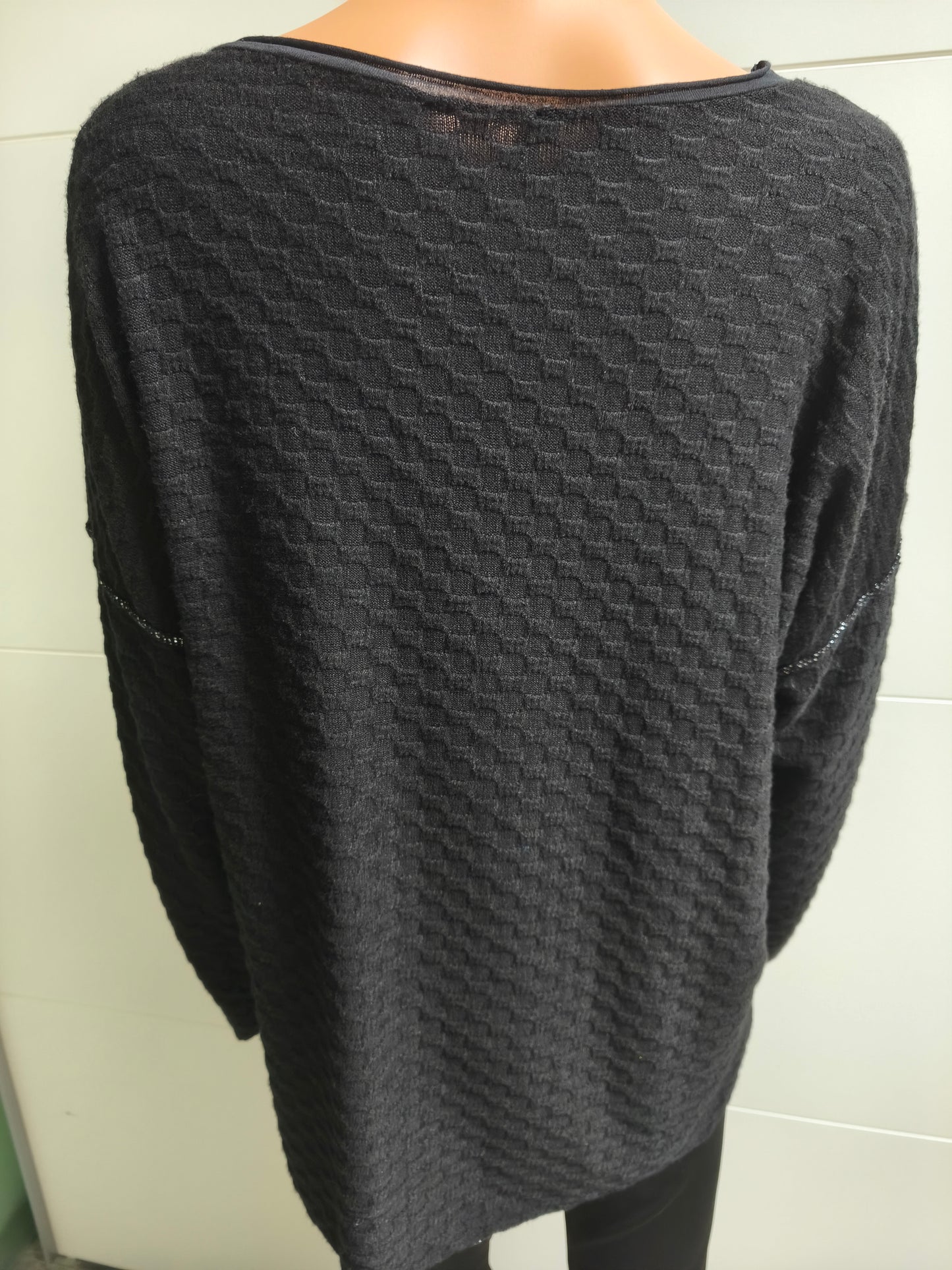 Feinstrick gemusterte Pullover mit Pailletten bis 44/46 tragbar