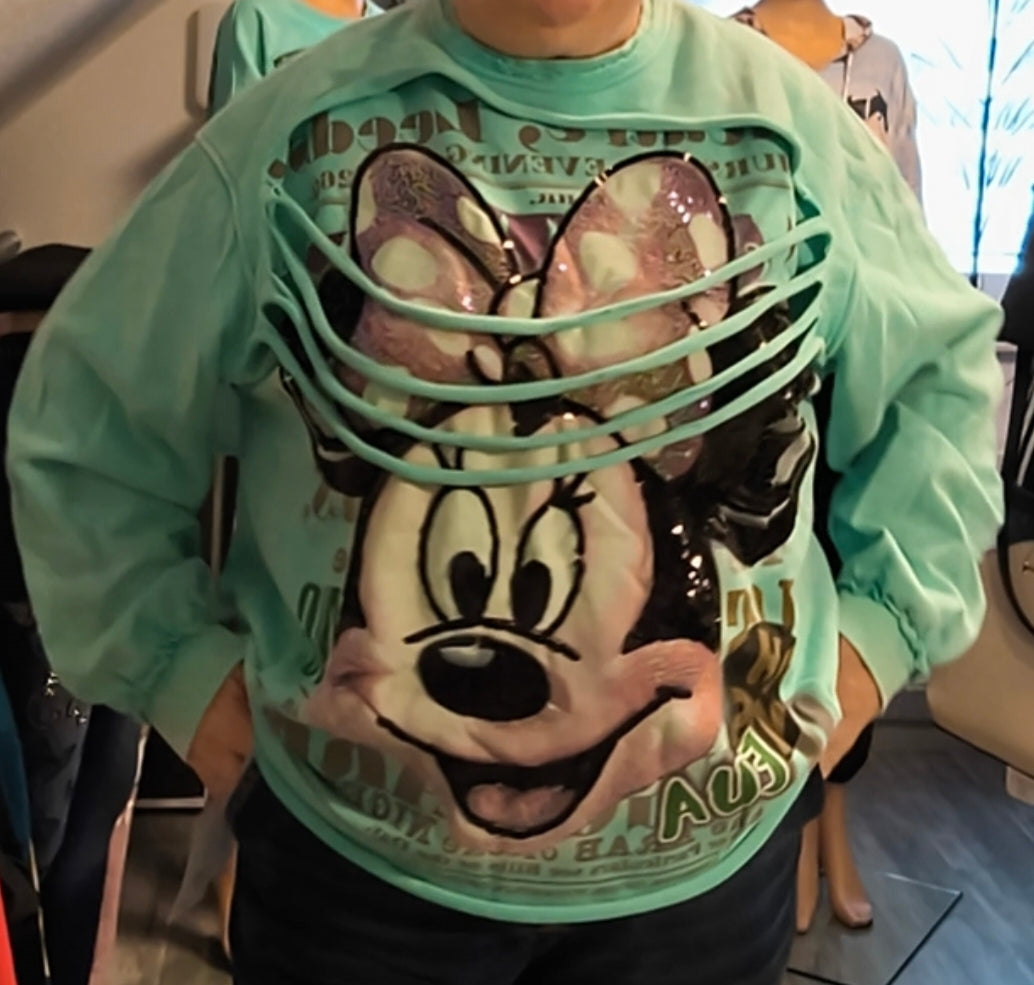 Leichtes Sweatshirt Motiv in Mint