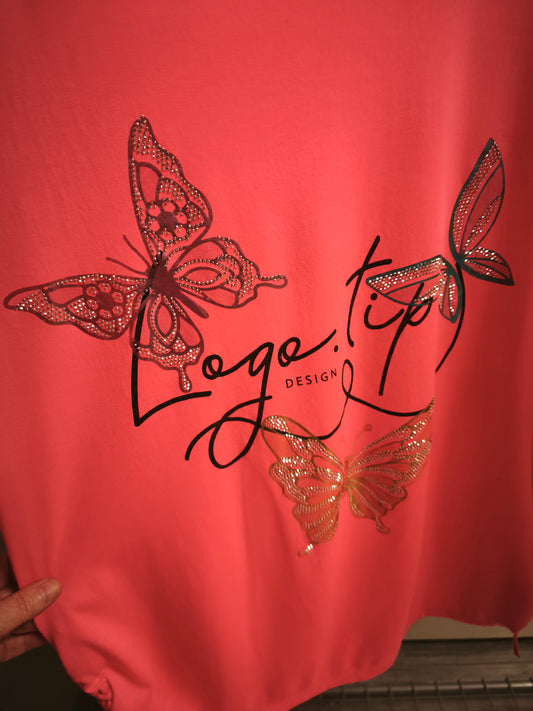 T-Shirt Schmetterling Glitzerstein bis Gr. 46 tragbar