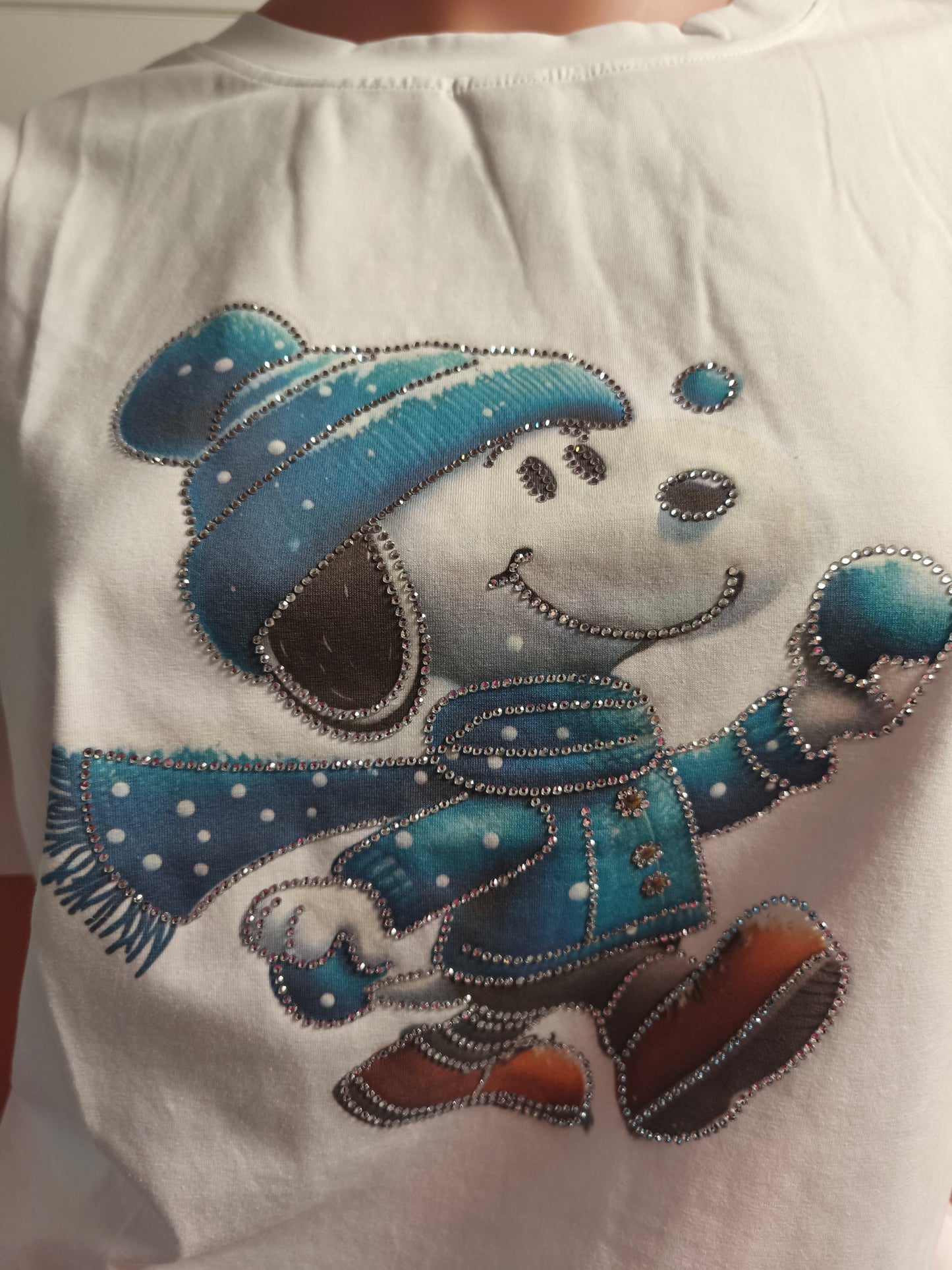 T-Shirt Hund mit Strass bis Größe 40 tragbar