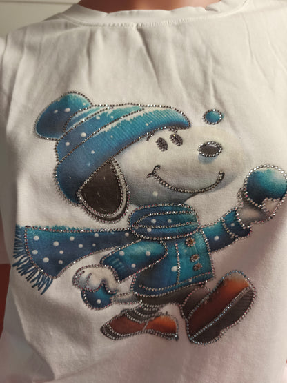 T-Shirt Hund mit Strass bis Größe 40 tragbar