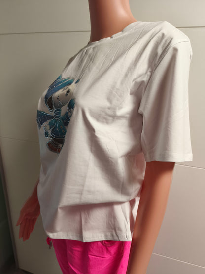 T-Shirt Hund mit Strass bis Größe 40 tragbar