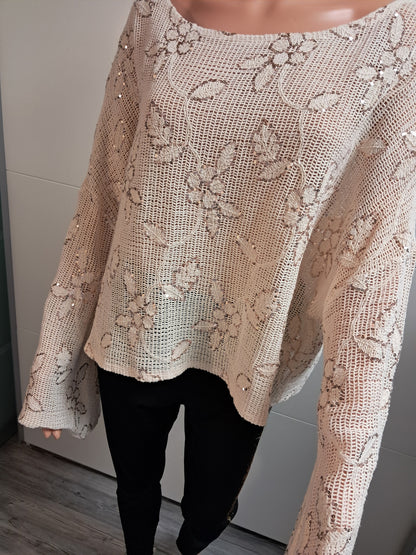 Glamstyle Fashion Netz Sweatshirt bis 42/44 tragbar