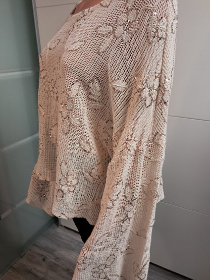 Glamstyle Fashion Netz Sweatshirt bis 42/44 tragbar