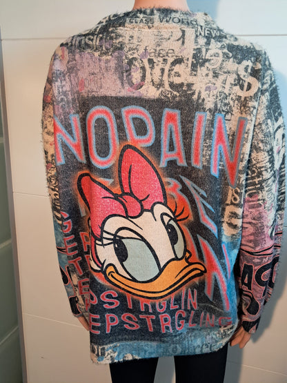 Dicker Strick Pullover mit Daisy Duck bis 44/46 tragbar
