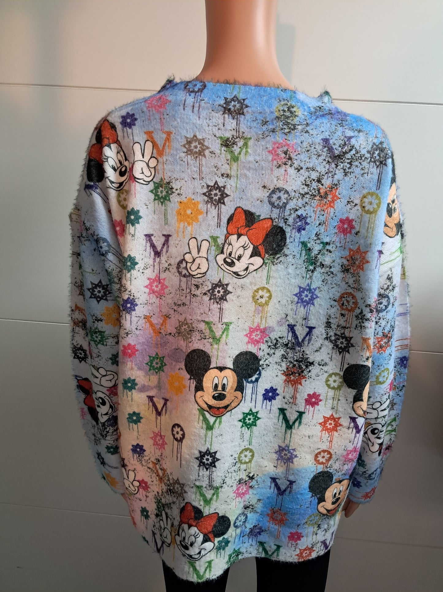 Dicker Strick Pullover mit Micky und Minnie bis 44/46 tragbar