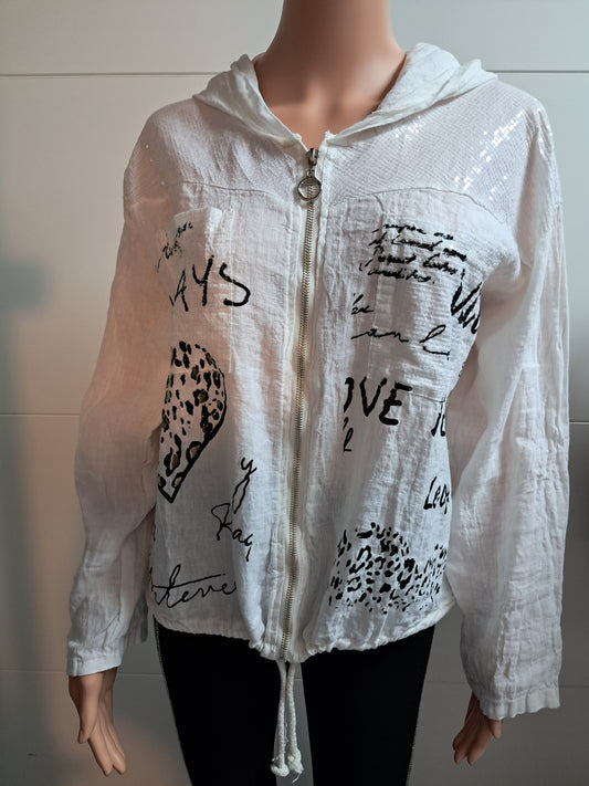 Leichte Übergangs Jacke mit Kapuze bis 44 tragbar