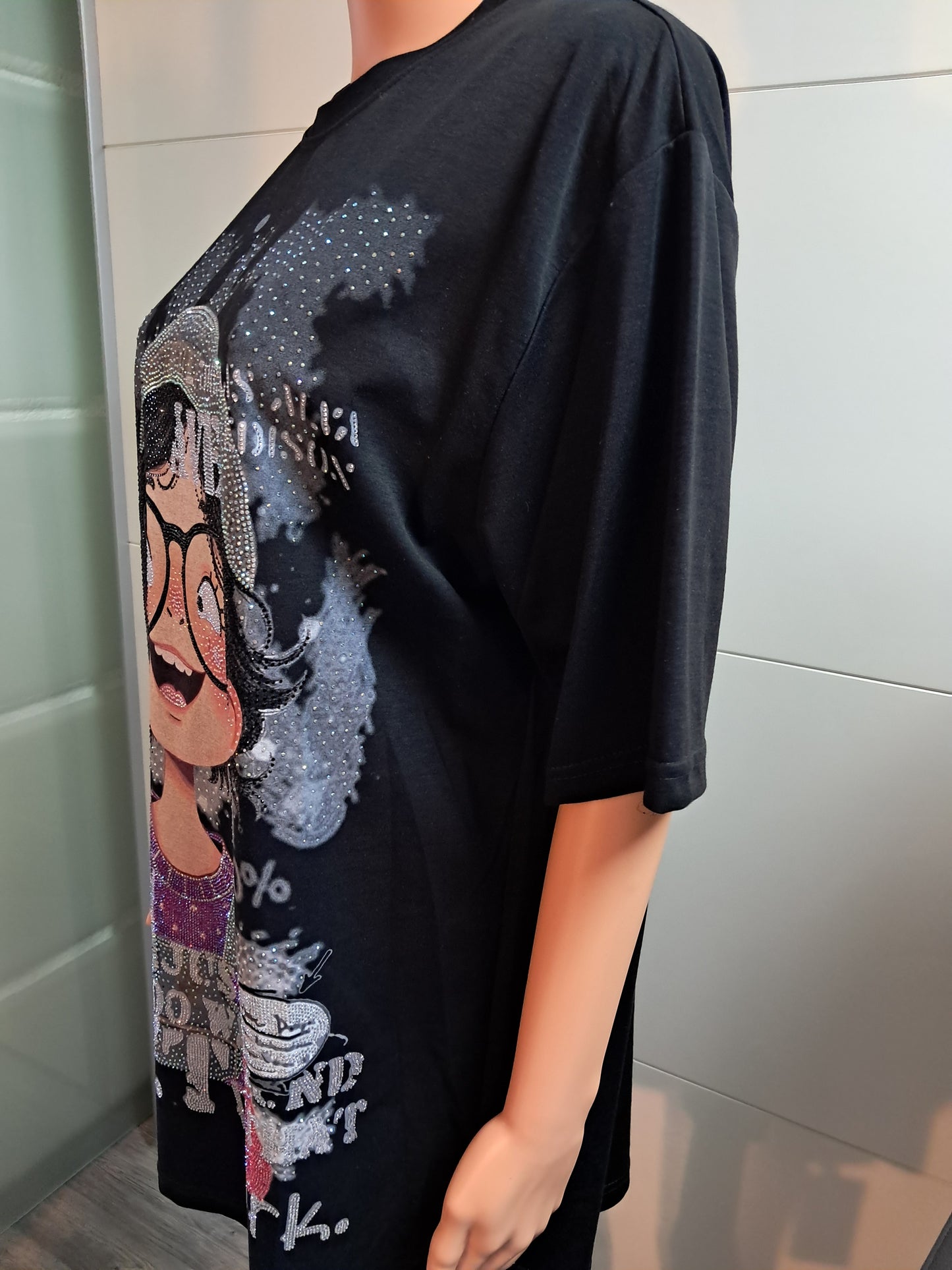 T-Shirt Mädchen mit Strass bis 42 tragbar