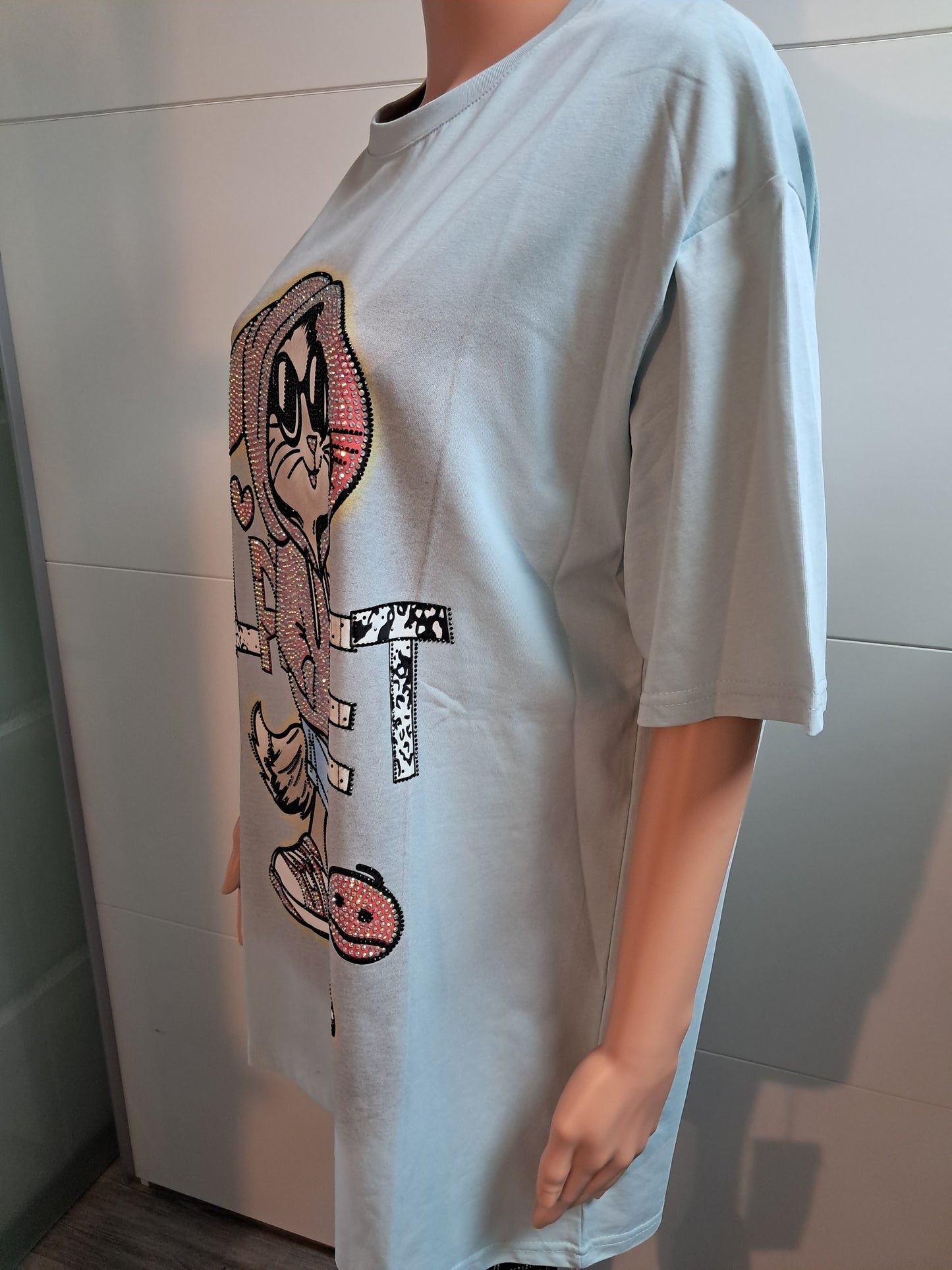 T-Shirt Hase mit Strass bis 44/46 tragbar