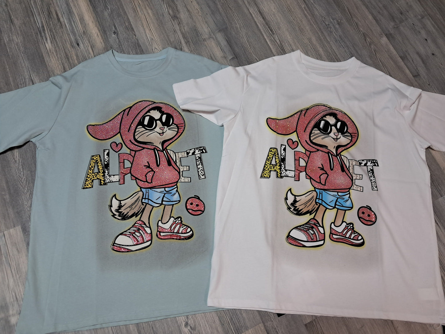 T-Shirt Hase mit Strass bis 44/46 tragbar