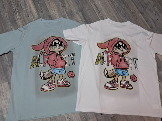 T-Shirt Hase mit Strass bis 44/46 tragbar