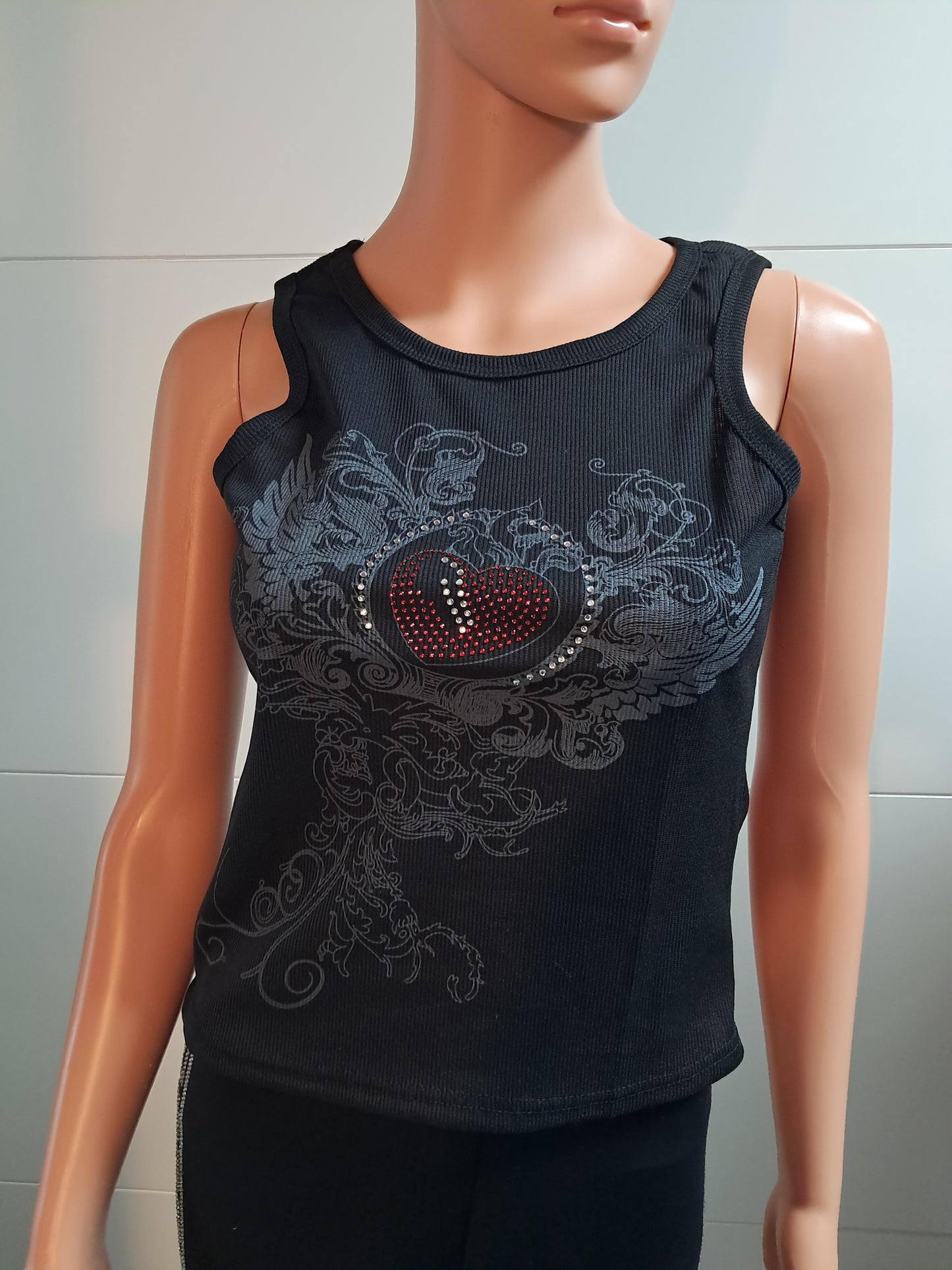 Top mit Druck und Strass bis 36 tragbar