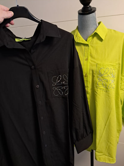 See More Oversize Hemd mit Strass