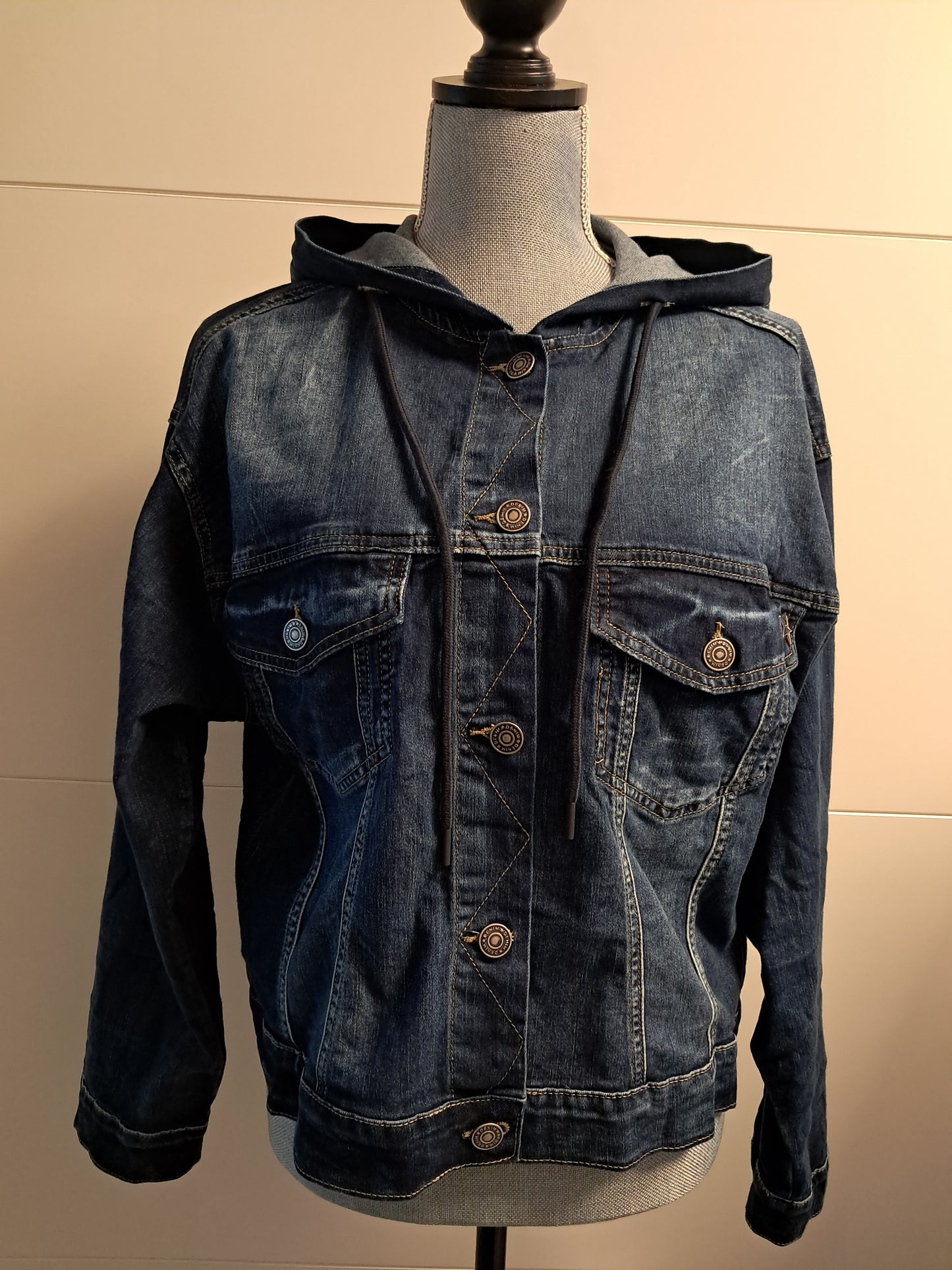 Jeans Jacke mit Kapuze XL