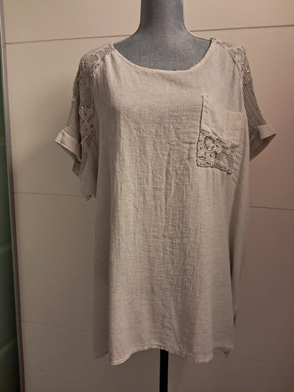 Traum Pailetten Netz T-Shirt bis 46/48 tragbar