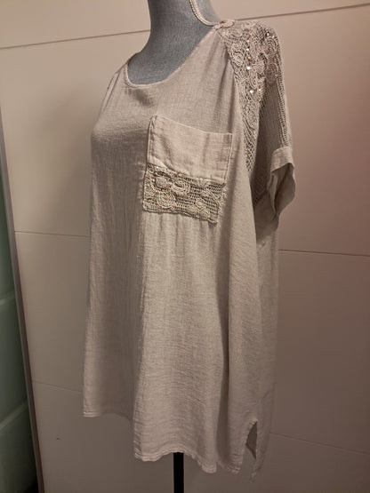 Traum Pailetten Netz T-Shirt bis 46/48 tragbar