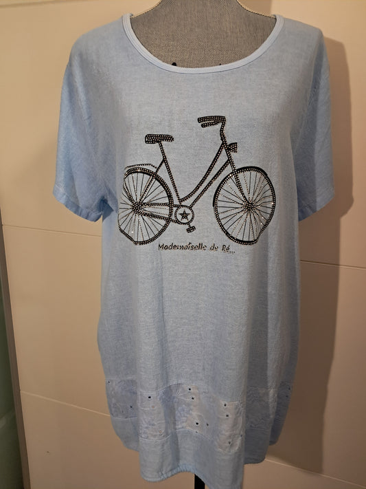 T-Shirt Fahrrad mit Strass bis 44/46 tragbar