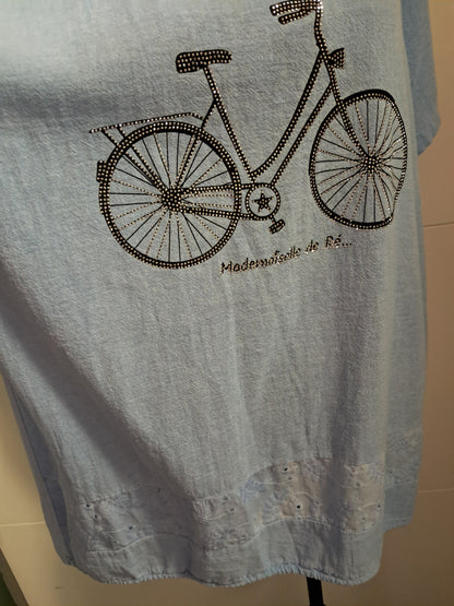 T-Shirt Fahrrad mit Strass bis 44/46 tragbar