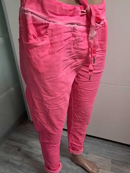 Stretch Sommerhose mit Rundum Gummizug bis Gr. 36/38 tragbar