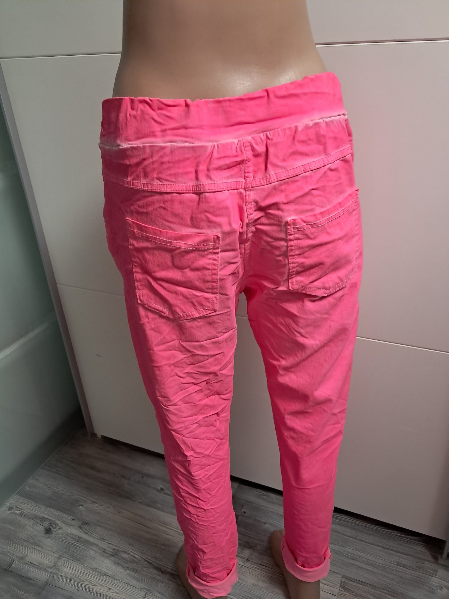 Stretch Sommerhose mit Rundum Gummizug bis Gr. 36/38 tragbar