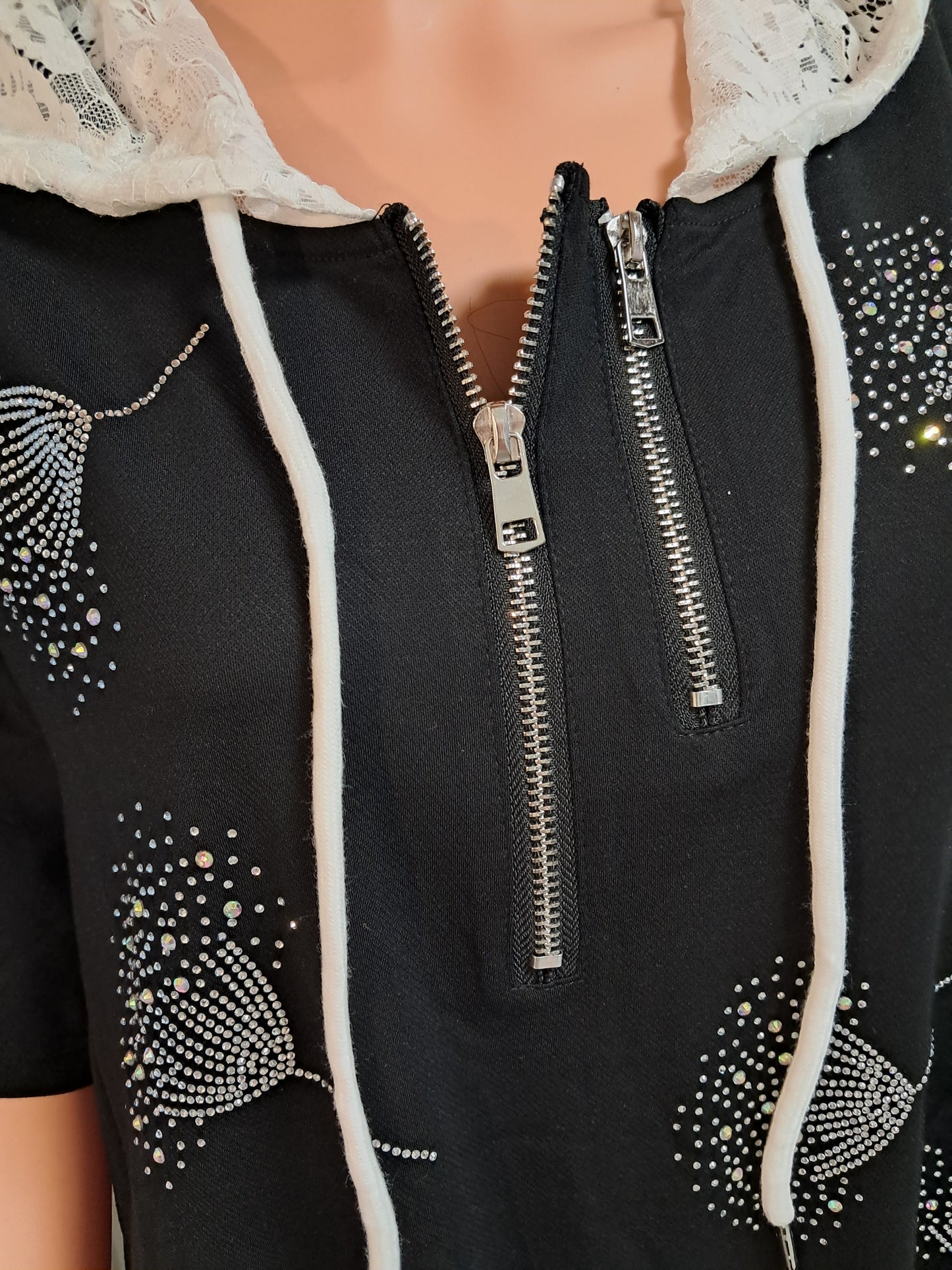 Spitzen Kapuzen T-Shirt bis 44 tragbar