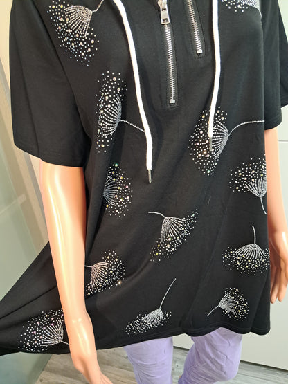 Spitzen Kapuzen T-Shirt bis 44 tragbar