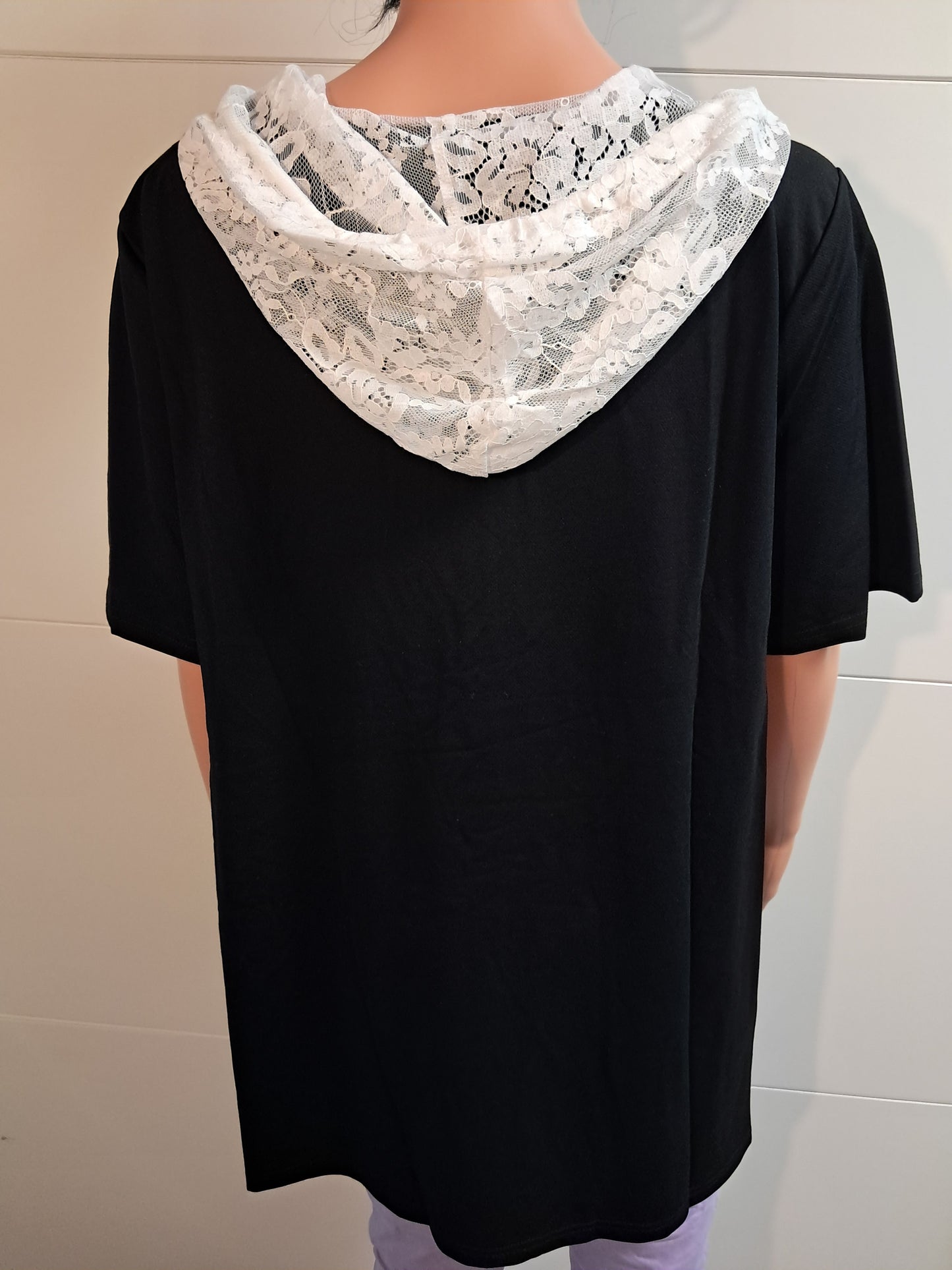 Spitzen Kapuzen T-Shirt bis 44 tragbar