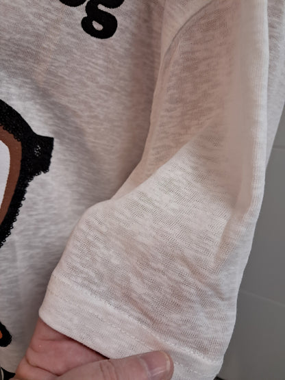 T-Shirt mit Druck und Pailletten bis 44/46 tragbar