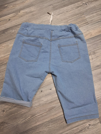 Jeans Bermuda Glitzerherz bis Gr. 42/44 tragbar