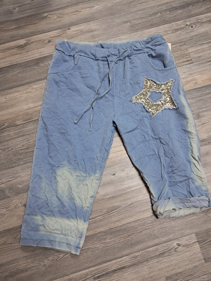Capri Hose im leichten Jeans Stoff bis 42 tragbar