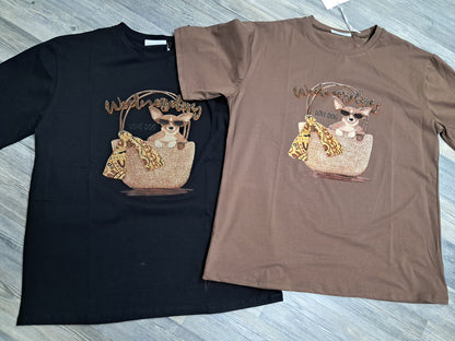 T-Shirt -Tasche und Hund bis 44/46 tragbar
