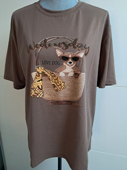 T-Shirt -Tasche und Hund bis 44/46 tragbar
