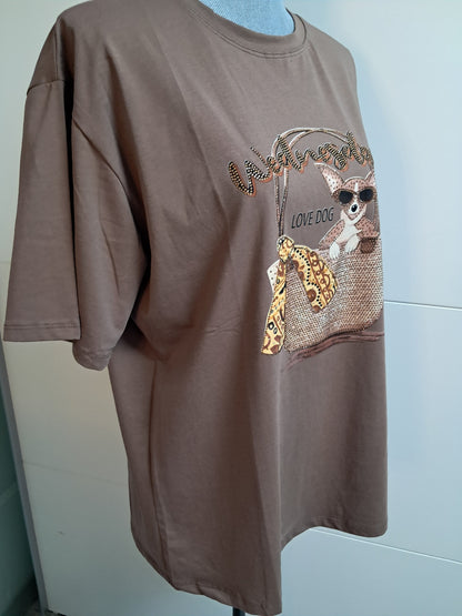 T-Shirt -Tasche und Hund bis 44/46 tragbar