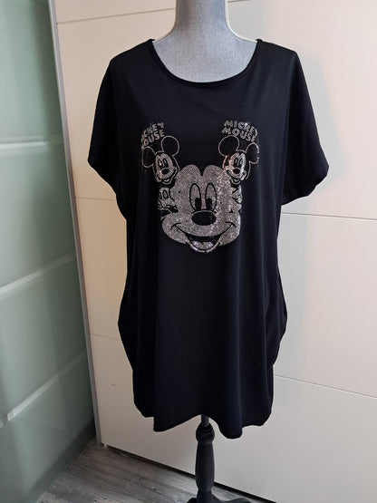 T-Shirt Kleid mit Strass Motiv bis 46 tragbar