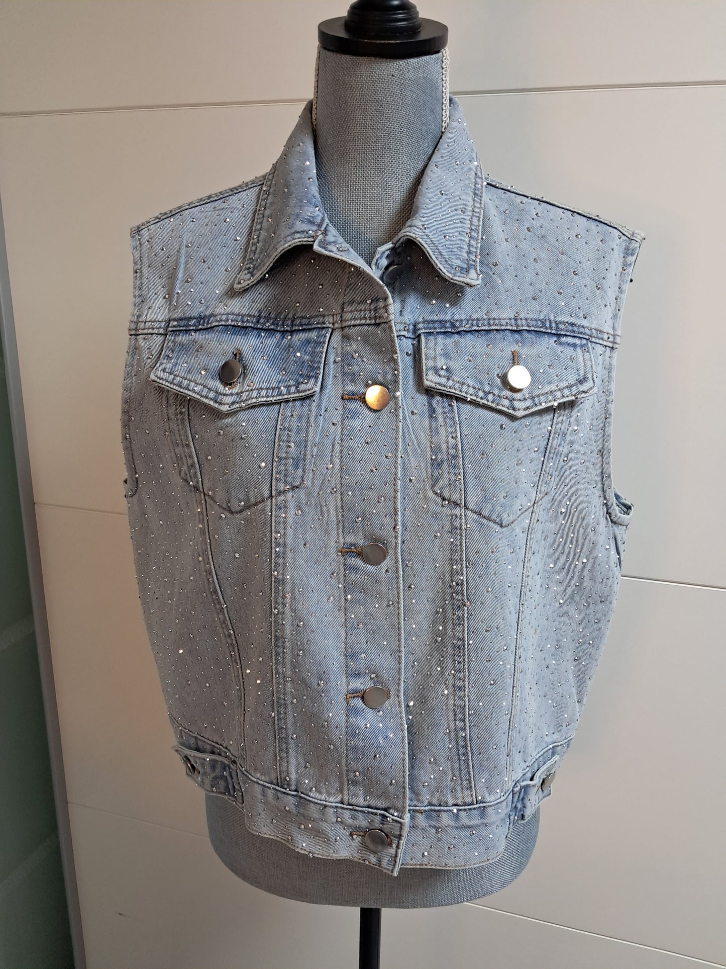 Jeans Glitzer Weste bis 42 tragbar