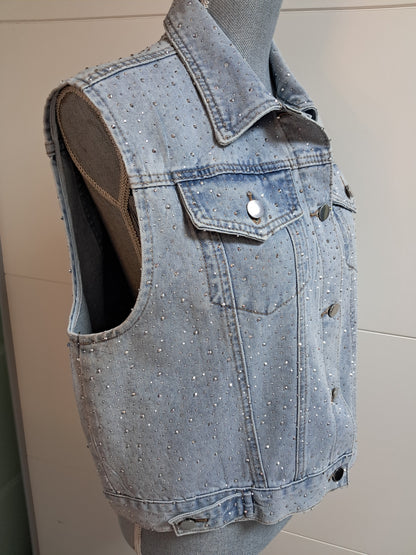 Jeans Glitzer Weste bis 42 tragbar