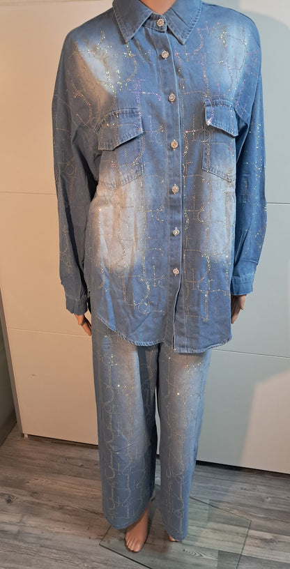 Jeans Hemd und Jeans Hose bis 42 / 44 tragbar