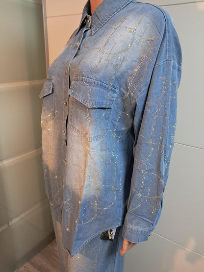 Jeans Hemd und Jeans Hose bis 42 / 44 tragbar