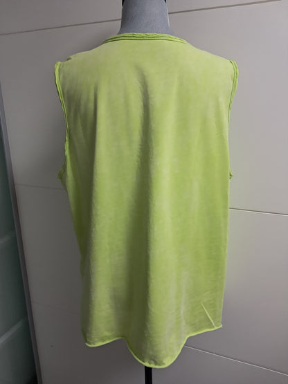 Neon Hellgrün Top mit Strass Motiv bis 46 tragbar