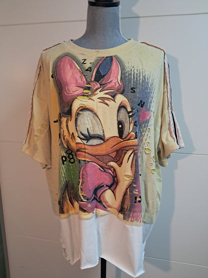Feinstrick T-Shirt mit Cut Outs bis 48 tragbar