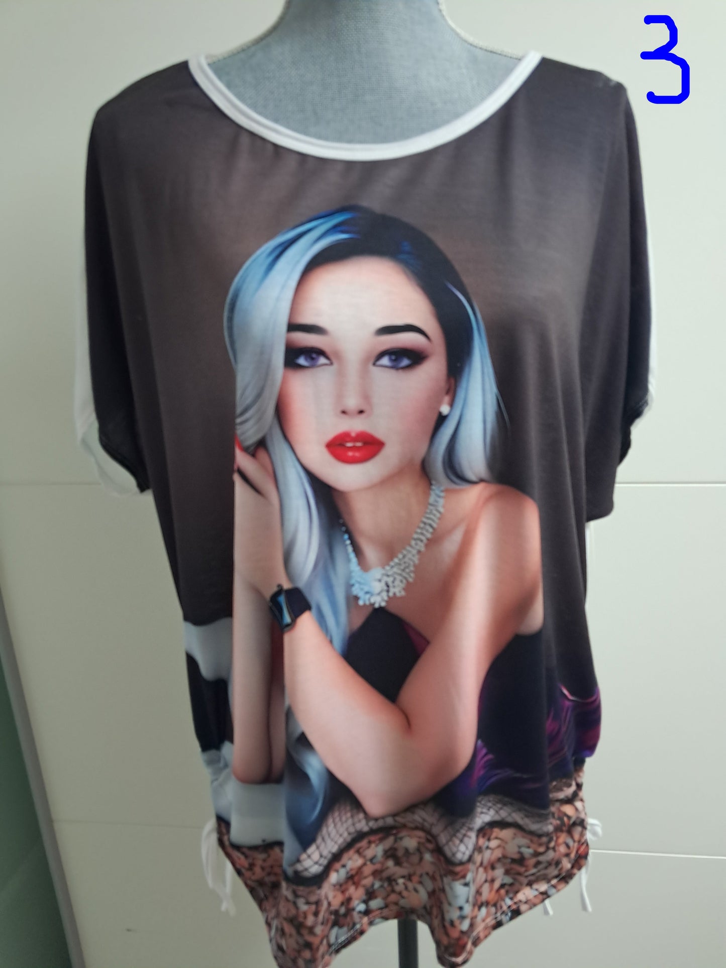 Weiche Viskose T-Shirt mit Motiv bis 46 tragbar