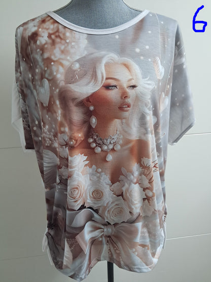 Weiche Viskose T-Shirt mit Motiv bis 46 tragbar