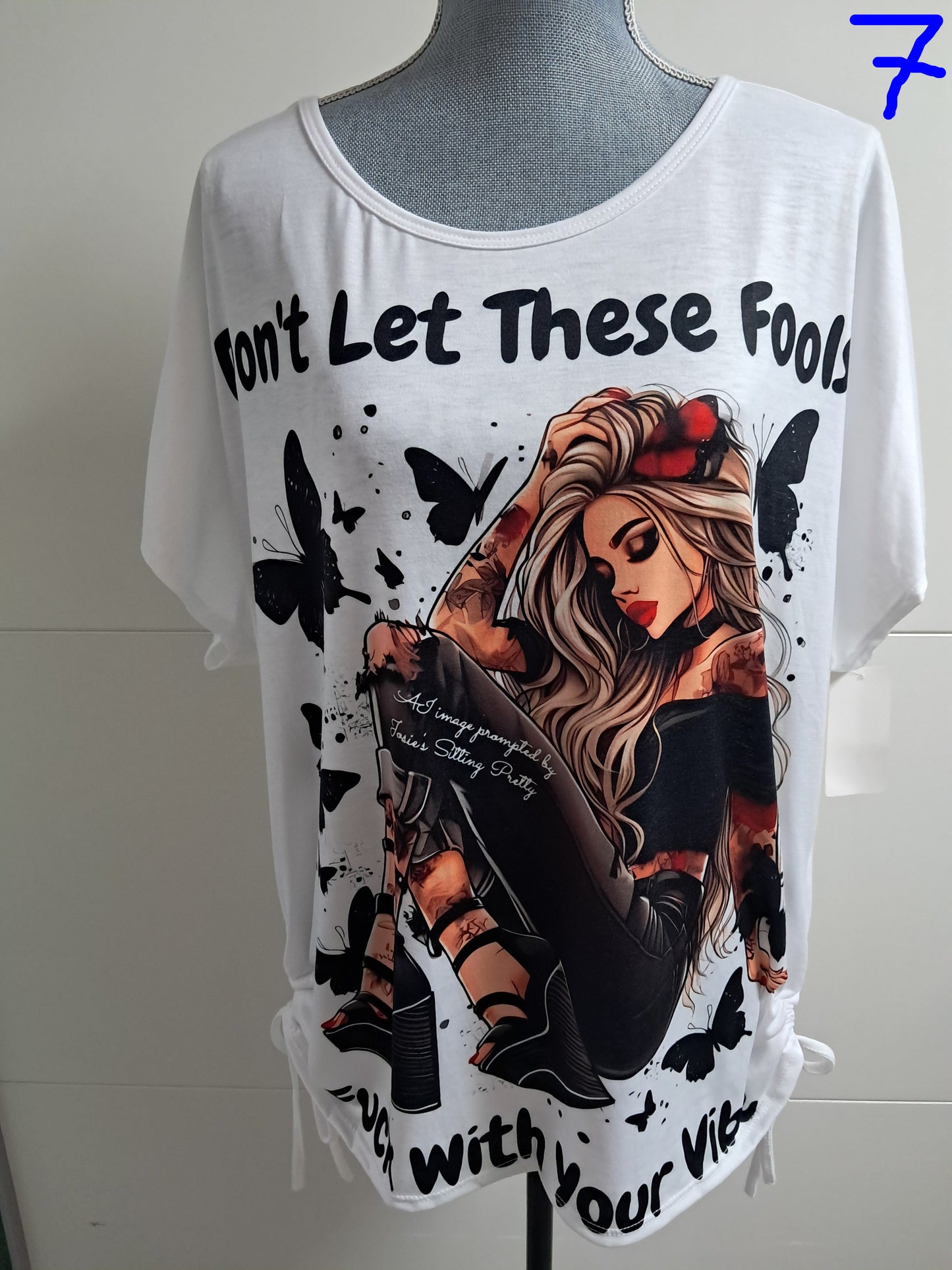 Weiche Viskose T-Shirt mit Motiv bis 46 tragbar