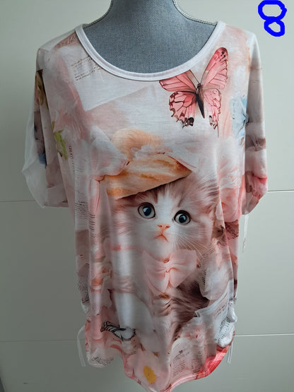 Weiche Viskose T-Shirt mit Motiv bis 46 tragbar