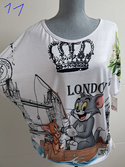 Weiche Viskose T-Shirt mit Motiv bis 46 tragbar